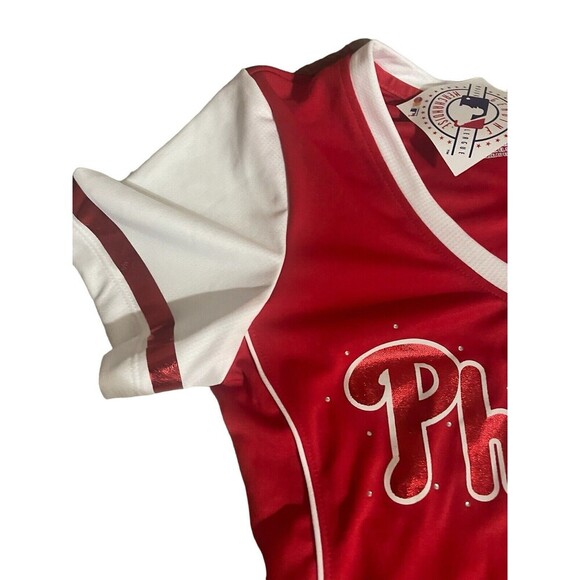 Philadelphia Phillies Girls Youth 2 Medium 10-12 Shirt  Baseball New - Picture 16 of 16